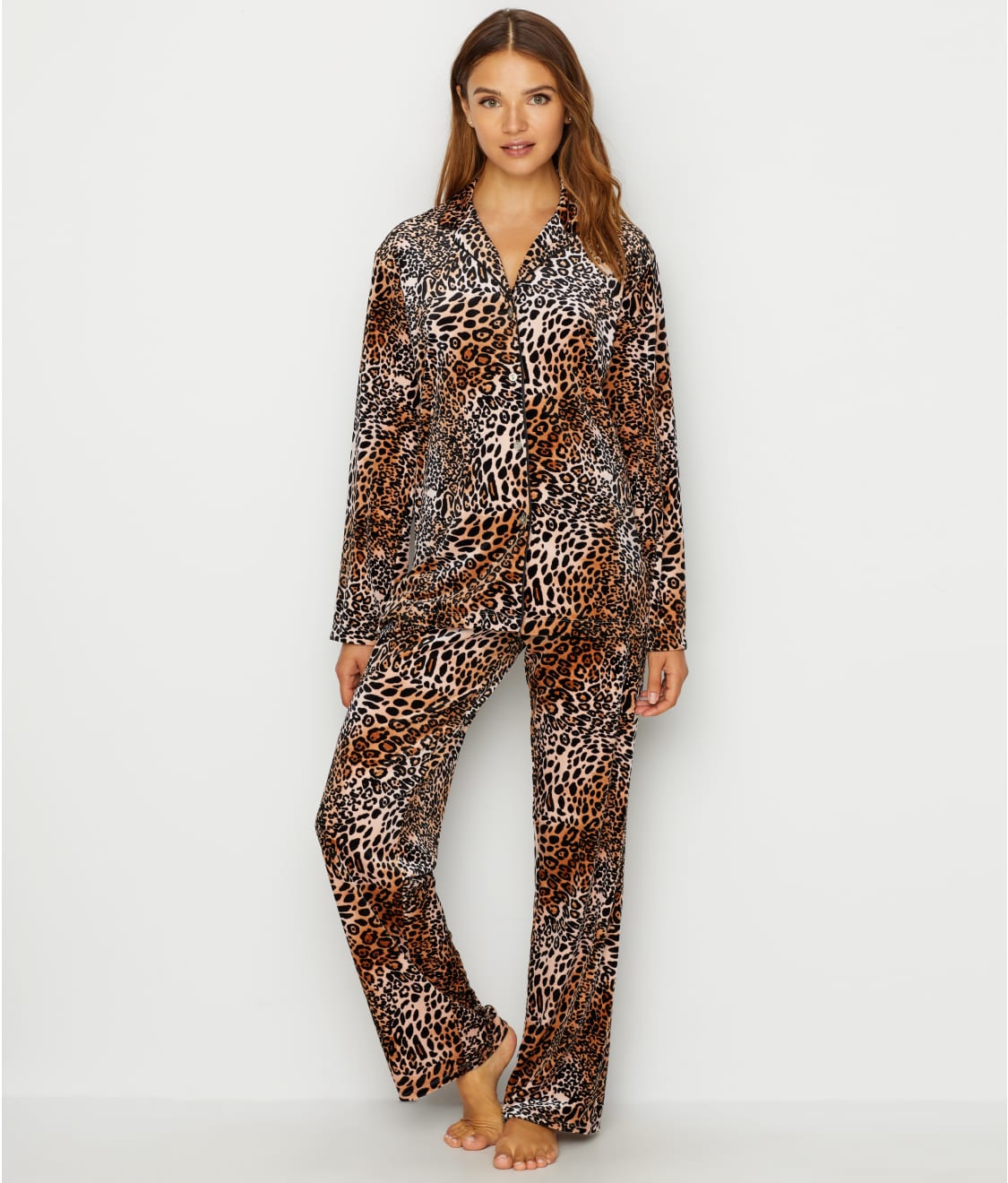 N Natori Lush Leopard Velour Pajama Set & Reviews | Bare Necessities ...