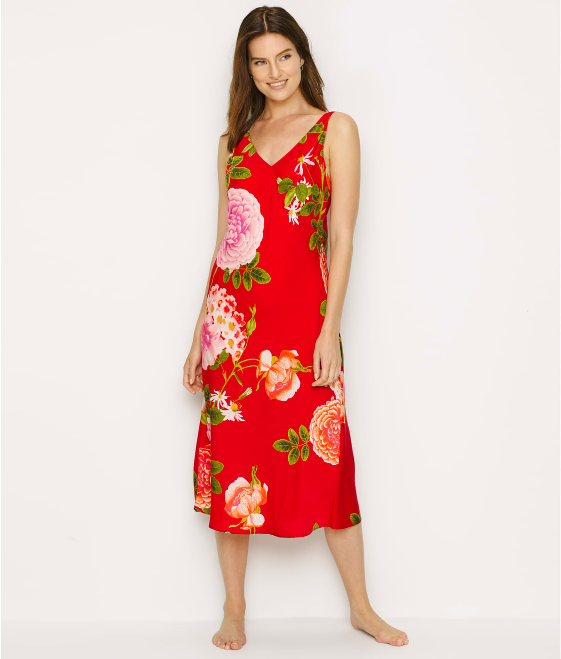 N Natori Arcadia Rose Satin Nightgown & Reviews | Bare Necessities ...