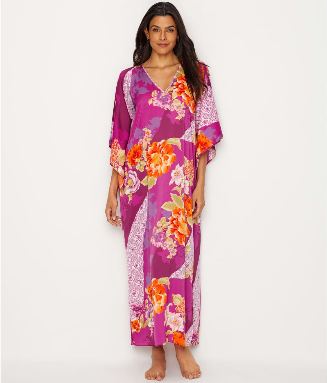 N Natori Samoa Satin Caftan & Reviews | Bare Necessities (Style EC0142)