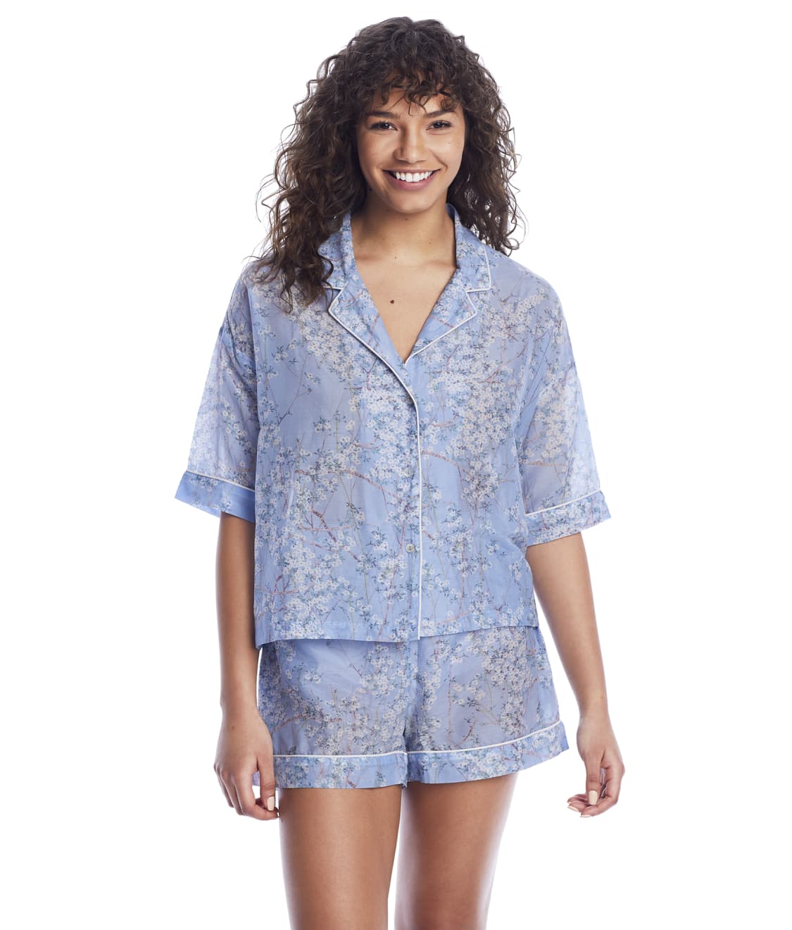 Papinelle Cherry Blossom Woven Boxer Pajama Set & Reviews