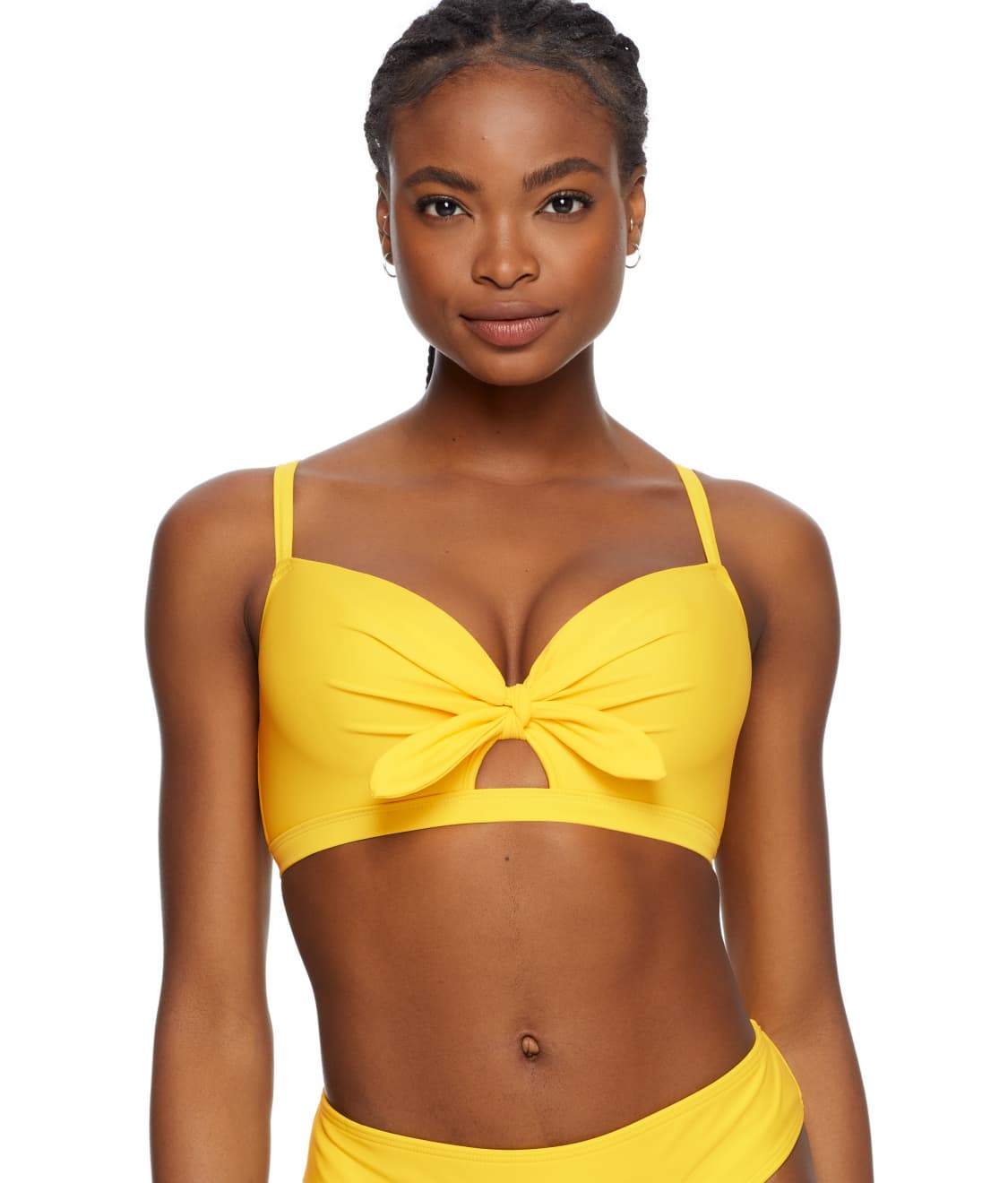 Pour Moi Pour Moi Sunshine Padded Tie Bikini Top 25100 Womens Underwired Swimwear Yellow 