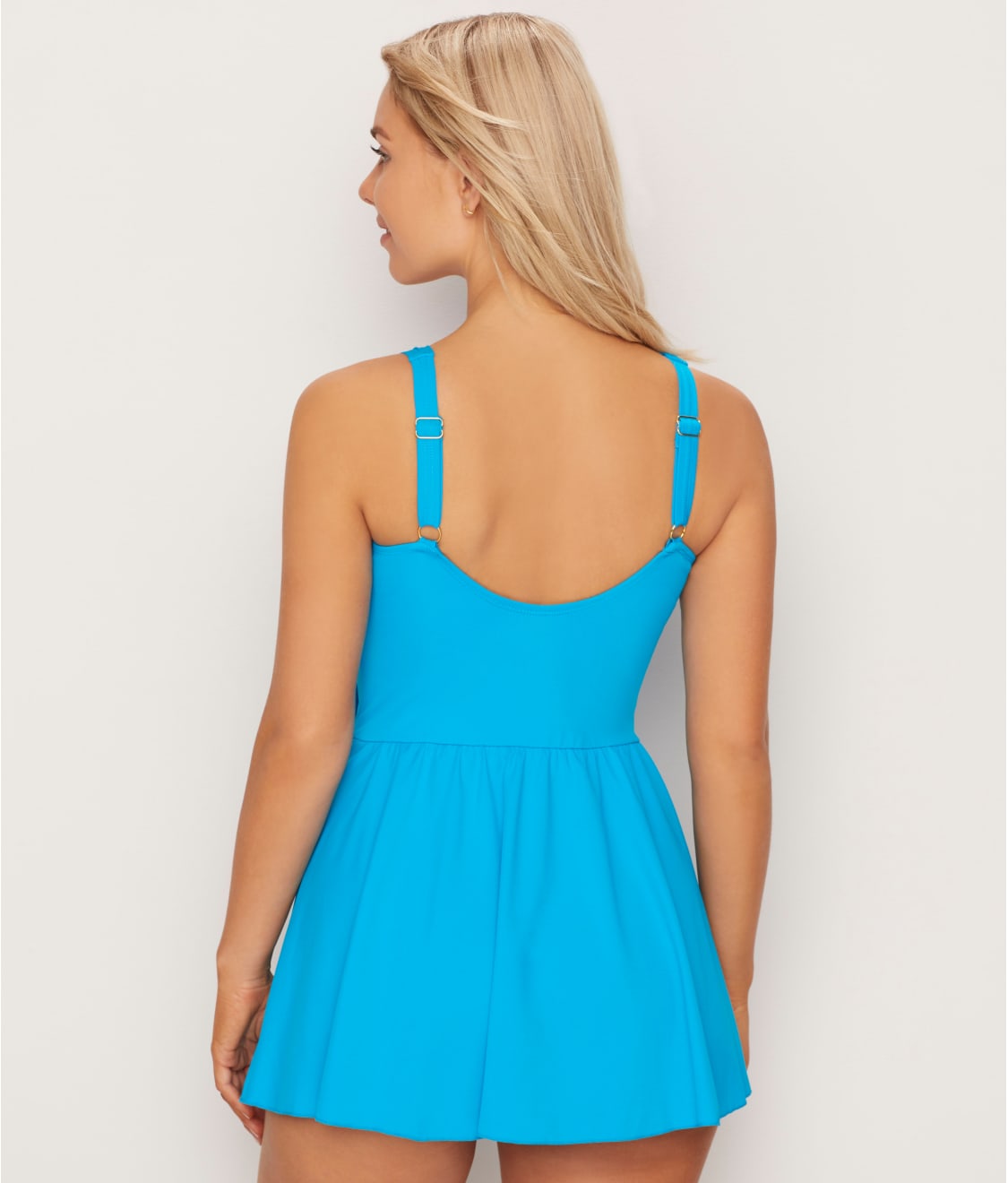Roxanne Solids Shirred Swim Dress CDD Cups & Reviews Bare
