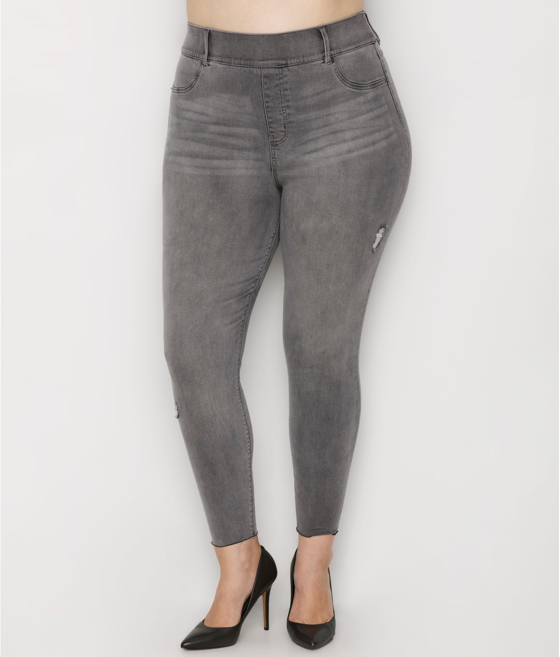 Spanx Distressed Skinny Jeans Vintage Grey