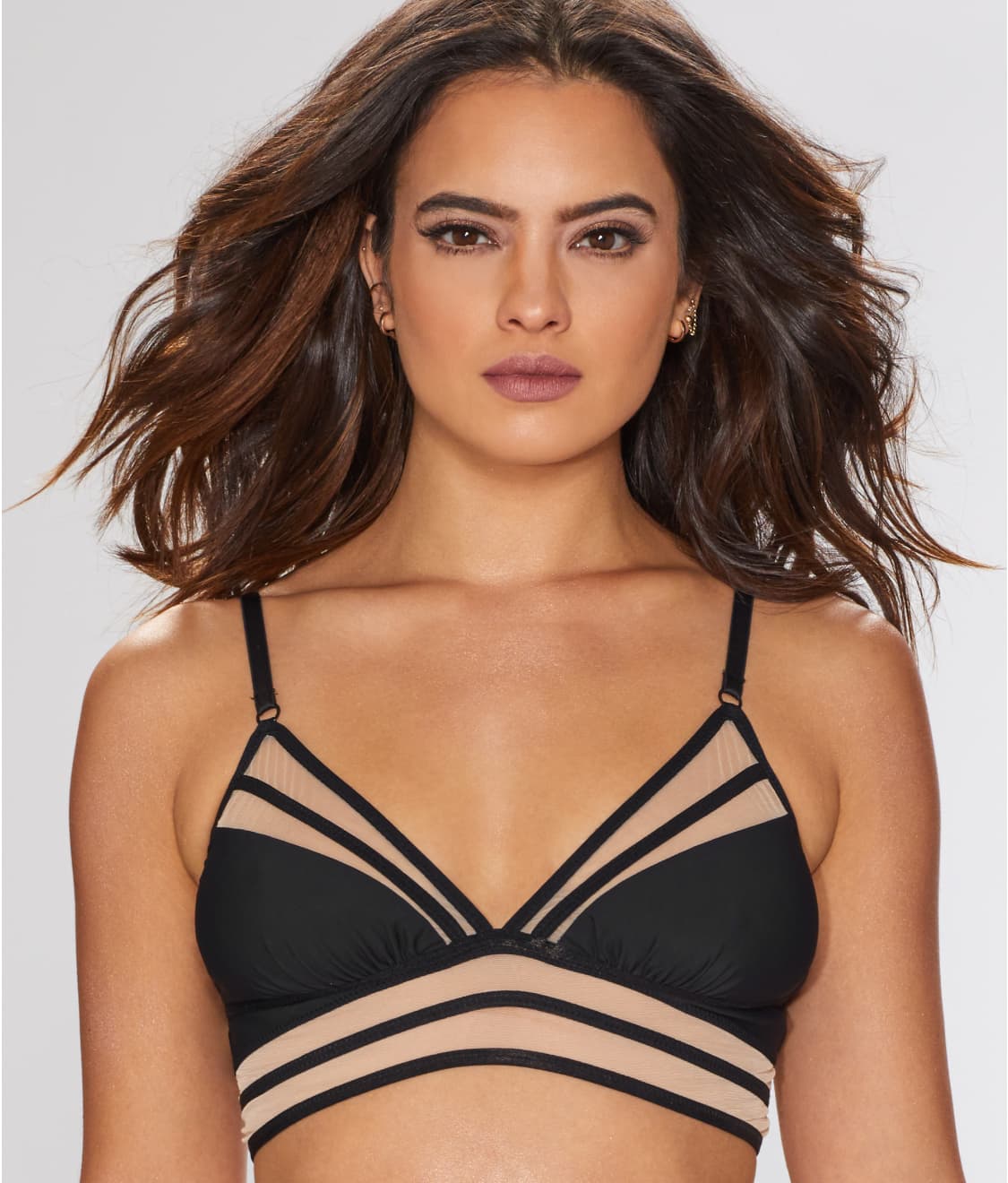 Thistle & Spire Fine Lines Bralette Black/Nude 351201 - Free Shipping at  Largo Drive