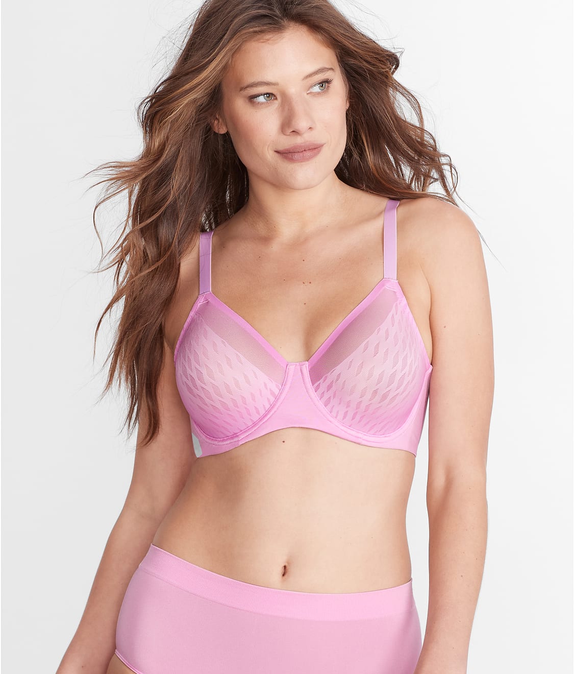 Soma Unbelievable Lift Unlined Perfect Coverage Bra, Pink, size