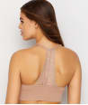 Yummie Women's Ultralight Seamless Wire Free Lace Back Bra, Almond